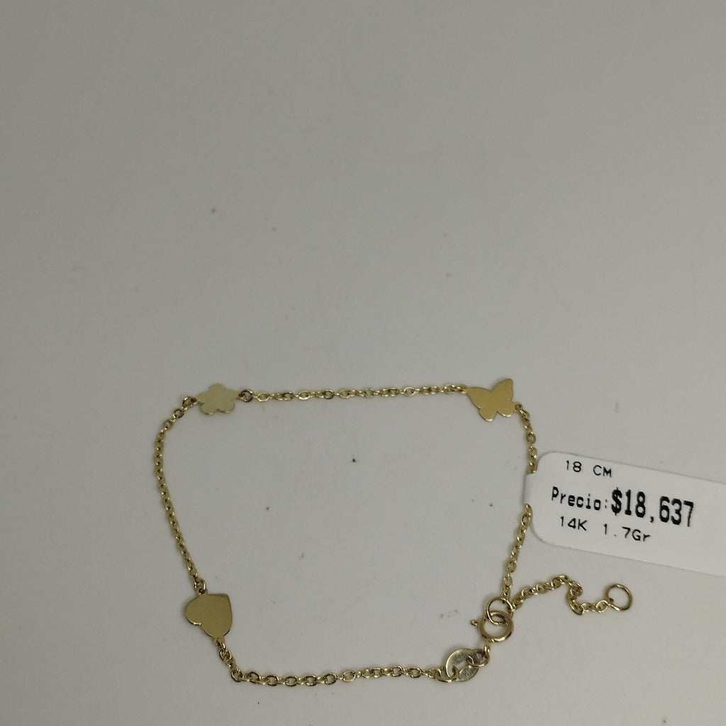 PULSERA ESPECIAL C FIGURAS 14K 18 CM 1.7 GR (NUEVO)