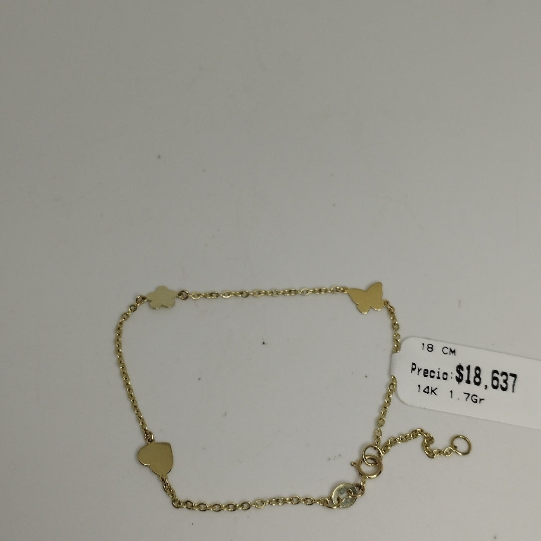 PULSERA ESPECIAL C FIGURAS 14K 18 CM 1.7 GR (NUEVO)