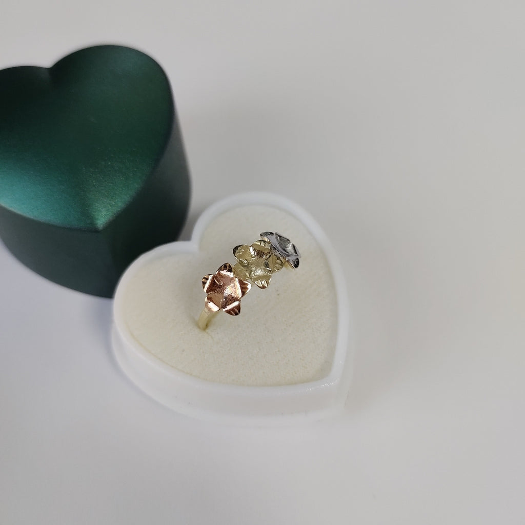 ANILLOS ANILLITO FIG FLORES 10K TALLA 9 1.3 GR (NUEVO)