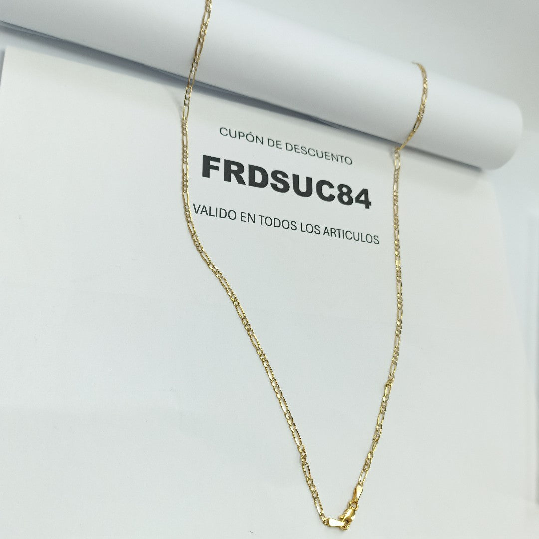 CADENA 3X1 DIAMANTADA 14K 60 CM 5 GR (NUEVO)