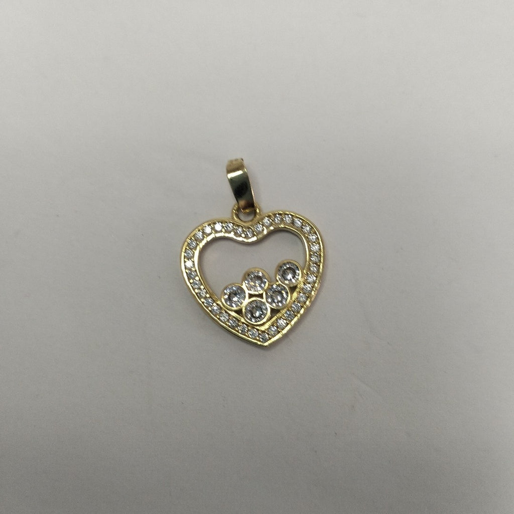 DIJE CORAZON CON CIRCONIAS 14K 1.6 GR (NUEVO)