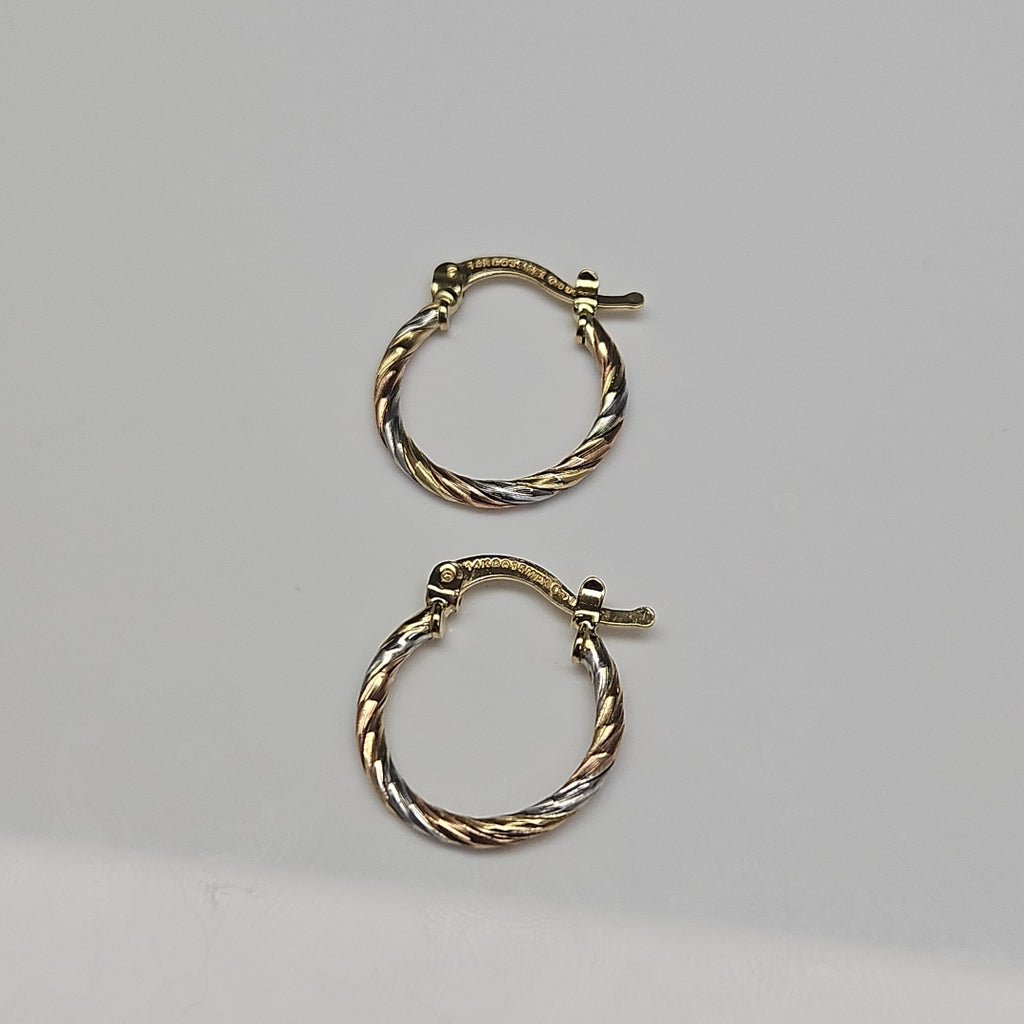ARETES ARRACADAS COMBINADAS 14K 2 GR (NUEVO)