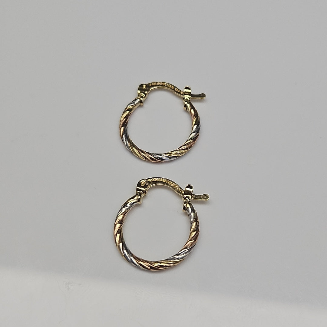 ARETES ARRACADAS COMBINADAS 14K 2 GR (NUEVO)