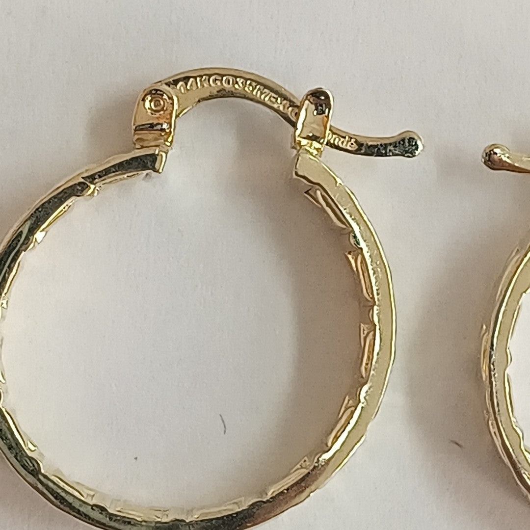 ARETES TEJIDO ARRACADAS TIPO GRECAS 14K 2.1 GR (NUEVO)