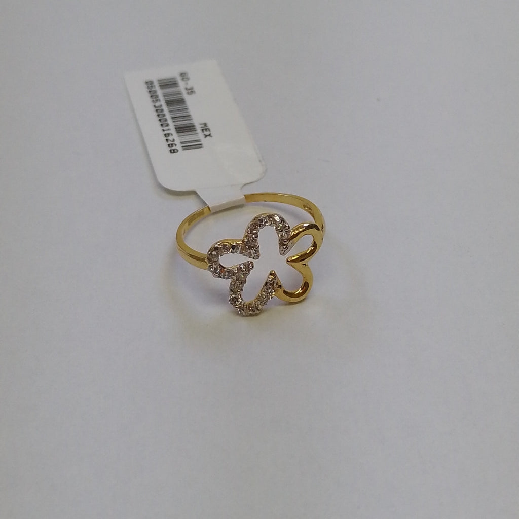 ANILLOS FIG FLOR CON CIRCONIAS 14K TALLA 7 1.4 GR (NUEVO)