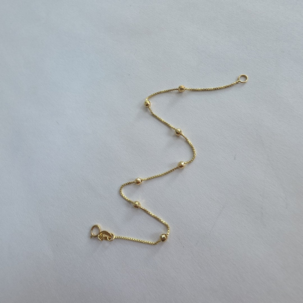 PULSERA ESPECIAL CON BOLITAS 14K 18 CM 1.4 GR (NUEVO)