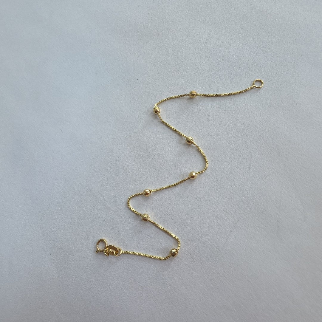 PULSERA ESPECIAL CON BOLITAS 14K 18 CM 1.4 GR (NUEVO)