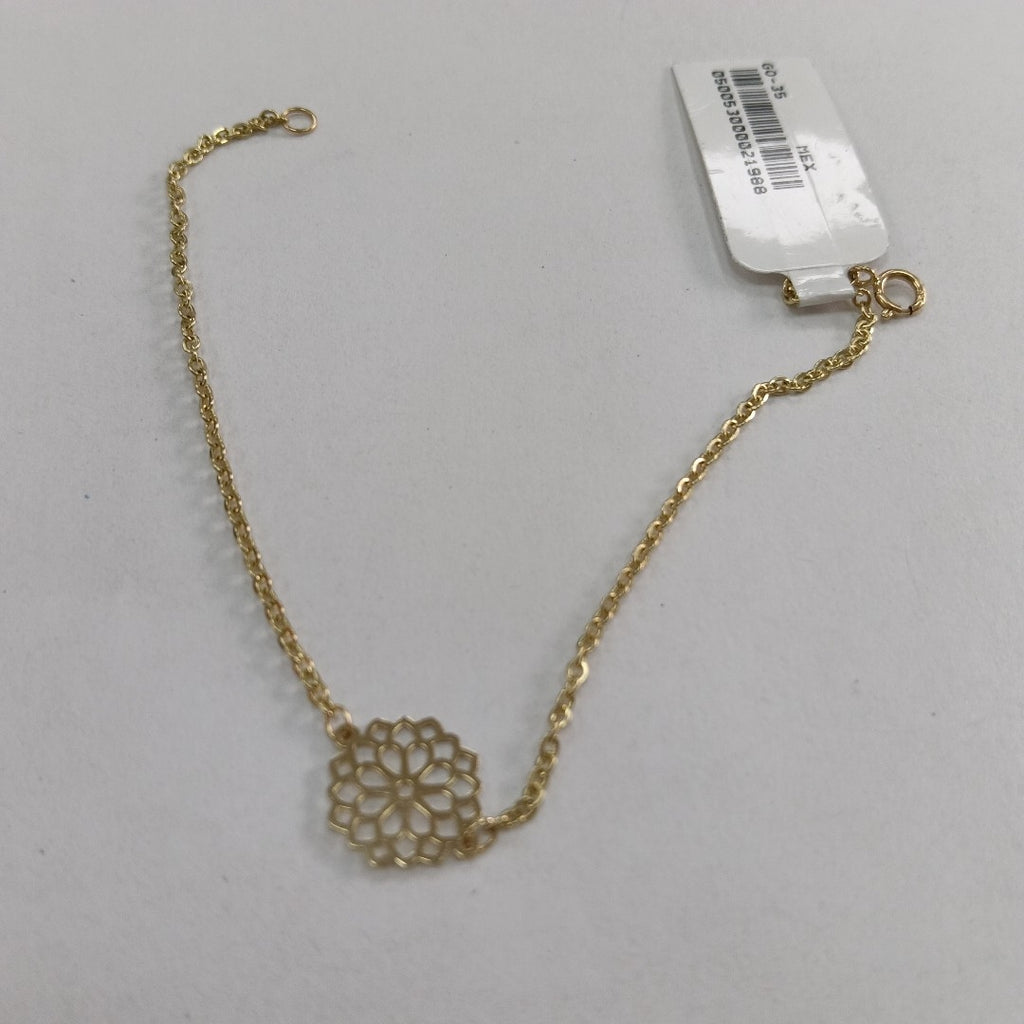 PULSERA TEJIDO ESPECIAL CON MANDALA 14K 18 CM 1.4 GR (NUEVO)