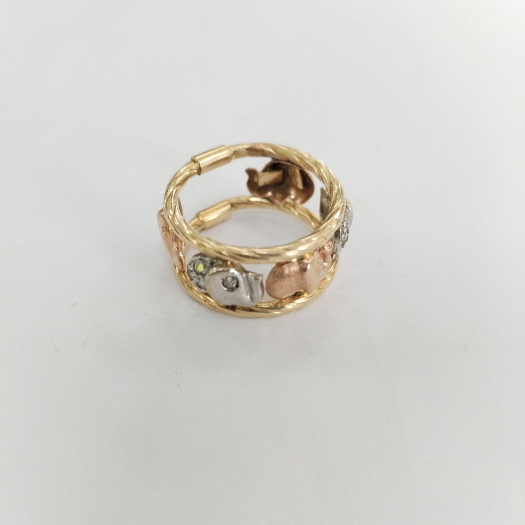 ANILLO ORO, ORO COMBINADO 10 K 4.6 GRMS (SEMINUEVO)