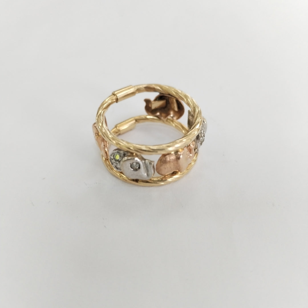 ANILLO ORO, ORO COMBINADO 10 K 4.6 GRMS (SEMINUEVO)