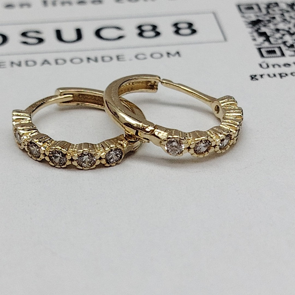 ARETES ARRACADA C CIRCONIAS 14K 2 GR (NUEVO)