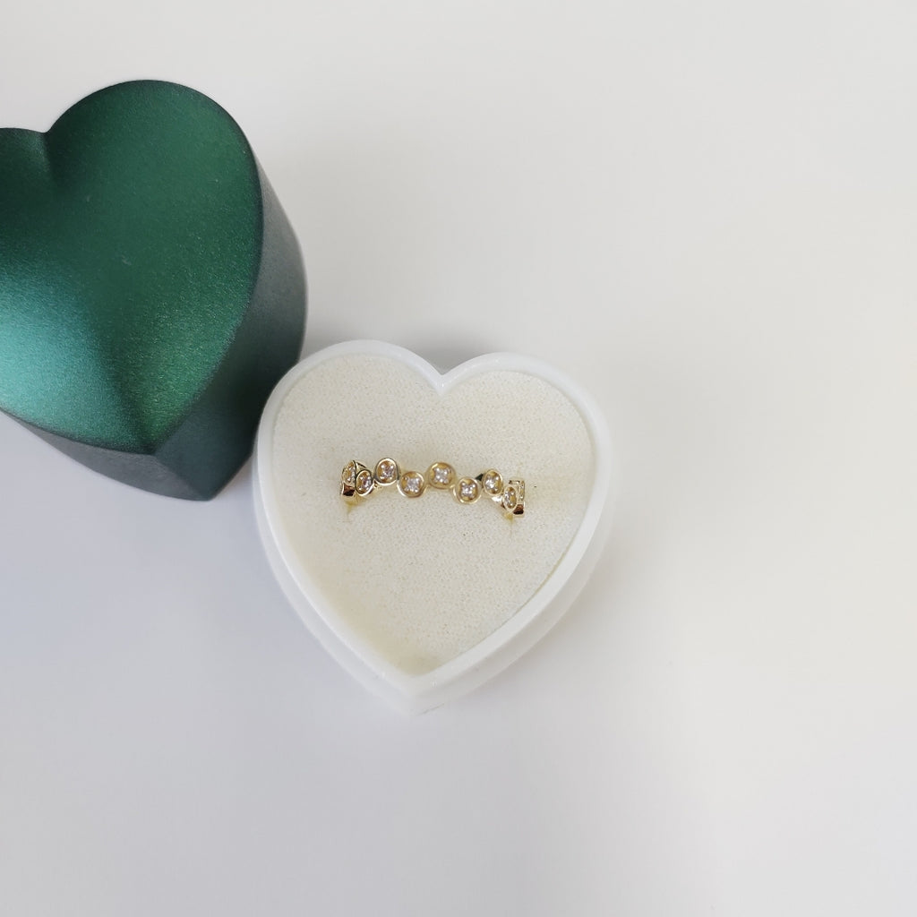 ANILLO ANILLITO C CIRCONIAS 14K 8 TALLA 2.1 GR (NUEVO)