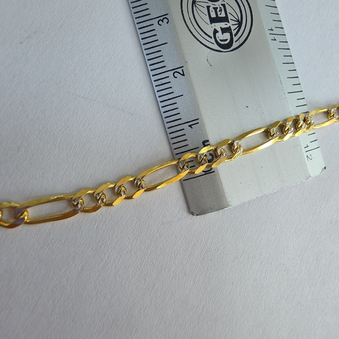 PULSERA 3X1 DIAMANTADA 14K 18 CM 4.5 GR (NUEVO)