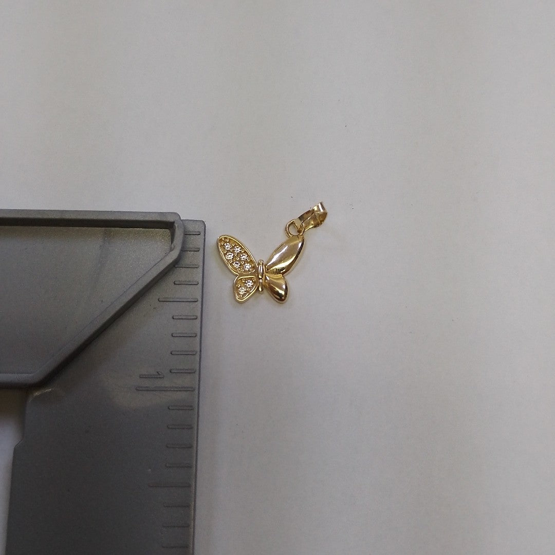 DIJE MARIPOSA CON CIRCONIAS 10K 1 GR (NUEVO)