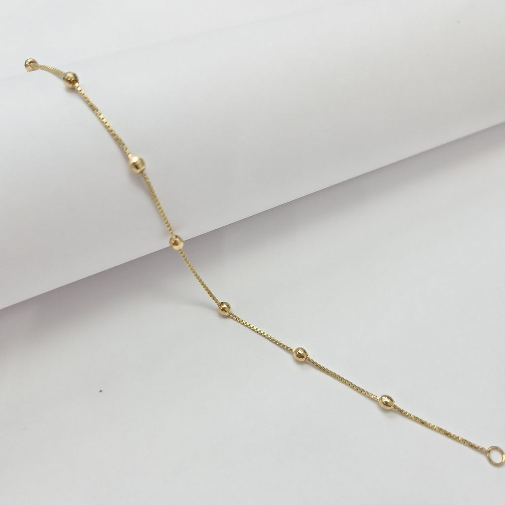 PULSERA ESPECIAL CON BOLITAS 14K 18 CM 1.4 GR (NUEVO)