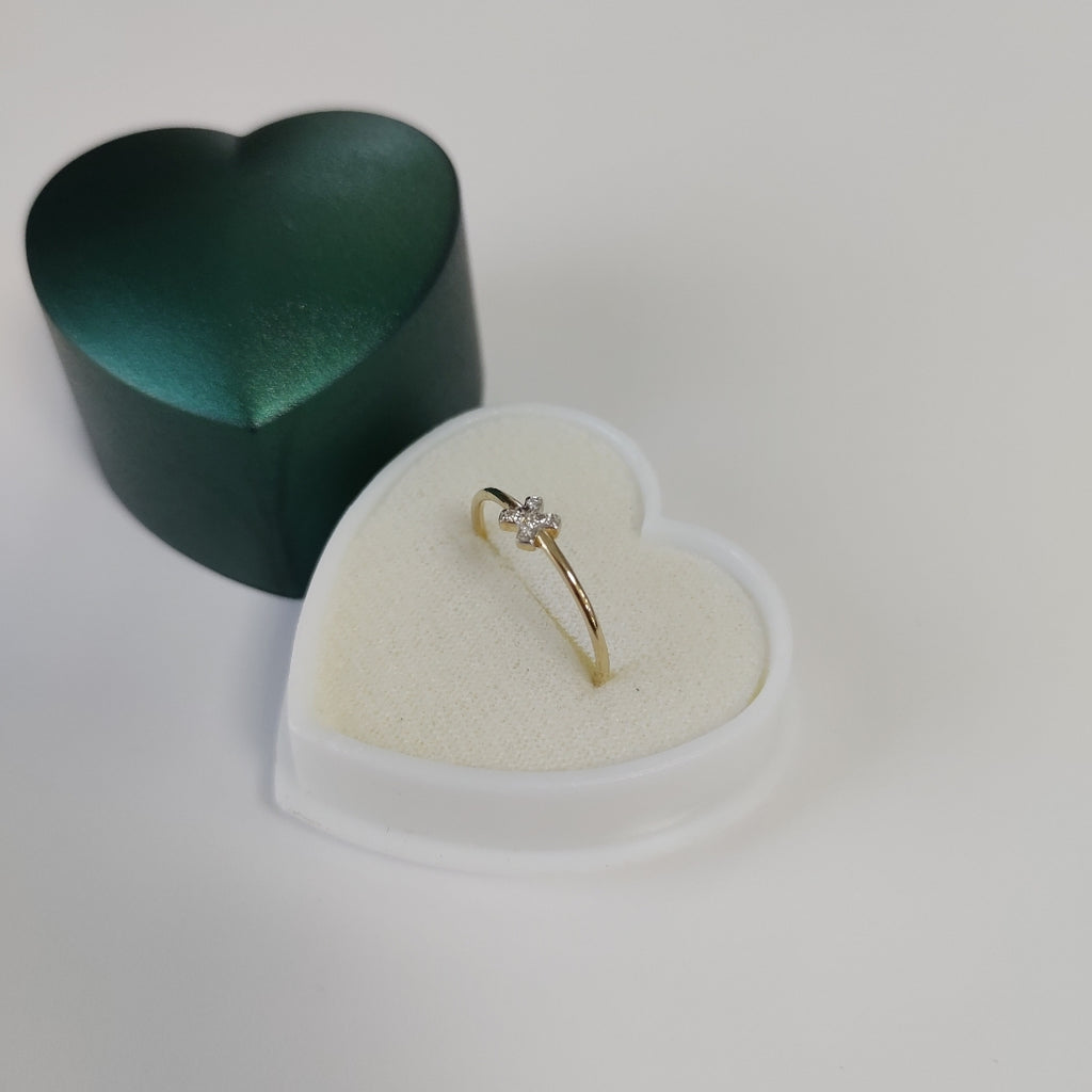 ANILLO ANILLITO C CIRCONIAS 14K 7 TALLA 0.7 GR (NUEVO)