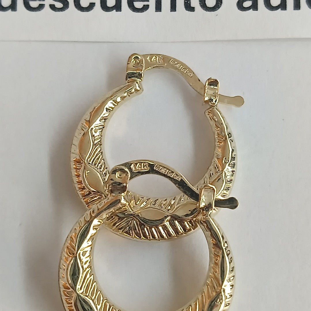 ARETES ARRACADAS HUECAS 14K 1.7 GR (NUEVO)