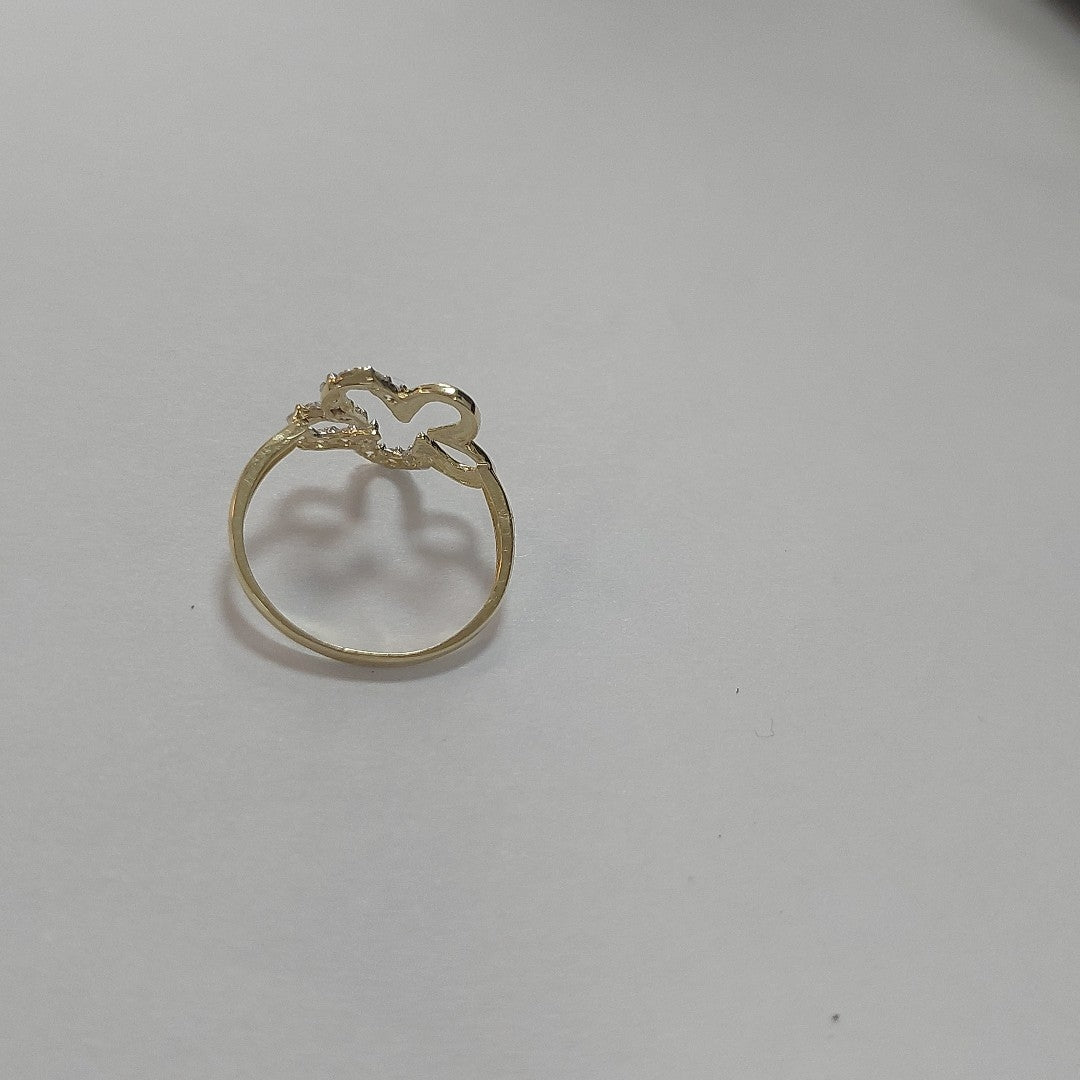 ANILLOS FIG FLOR CON CIRCONIAS 14K TALLA 7 1.4 GR (NUEVO)