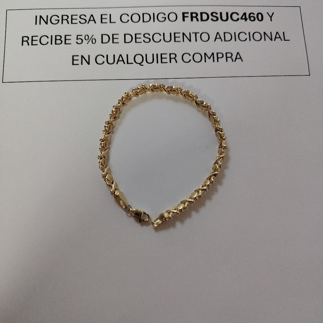 PULSERA ESPECIAL XOXO 14K 18 CM 6.1 GR (NUEVO)