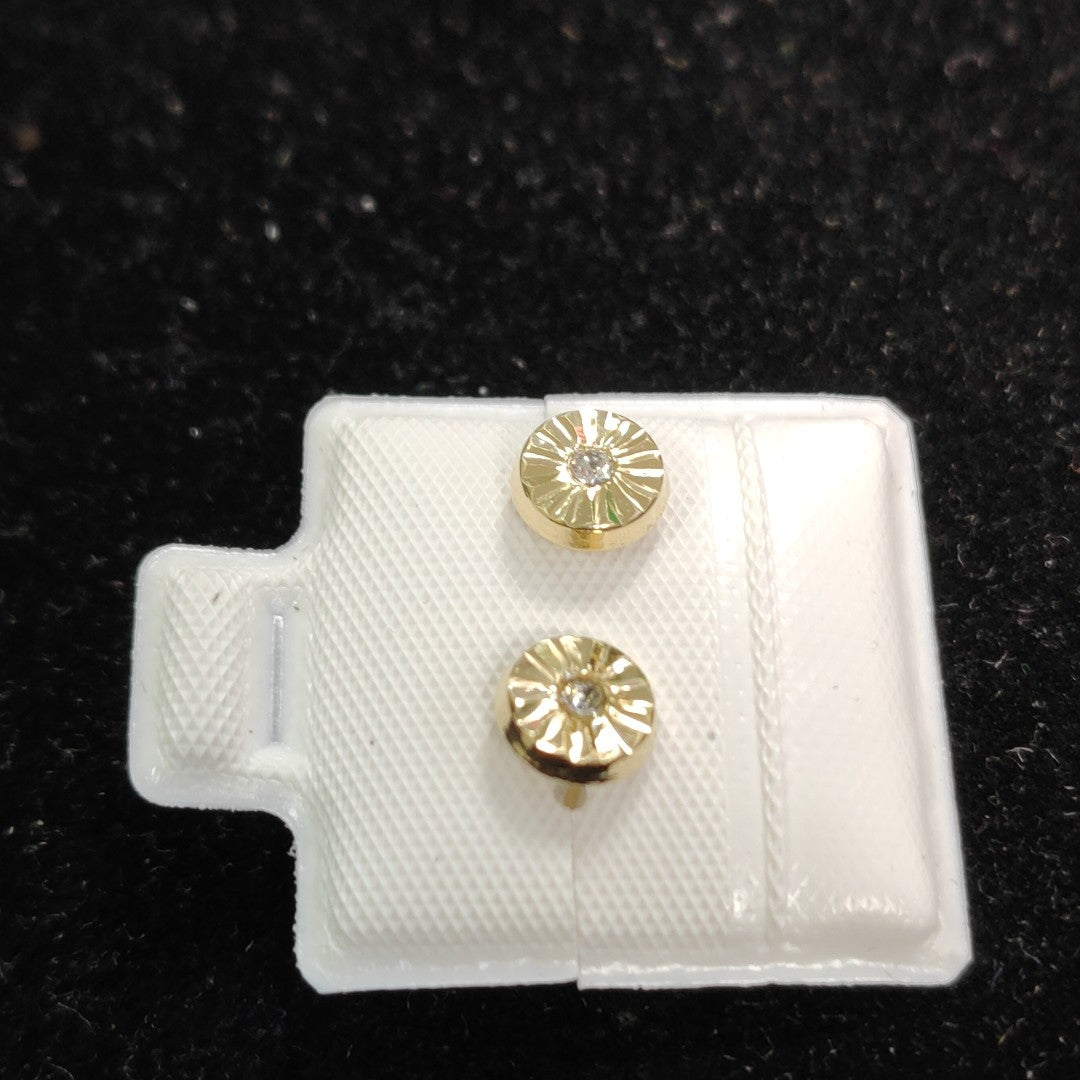 BROQUELES BROQUEL FIG BOTON C CIRCONIA 14K 0.2916 GR (NUEVO)