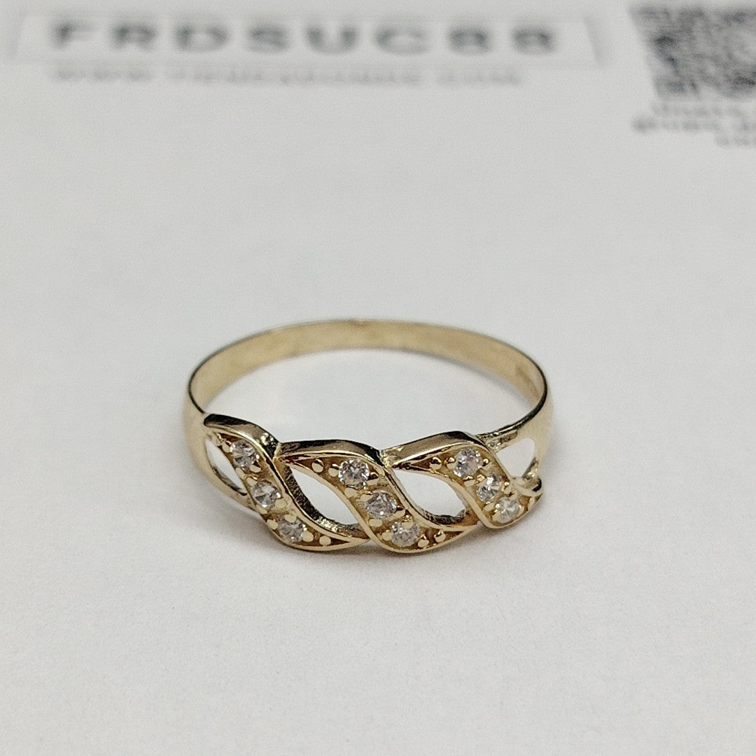 ANILLOS CON CIRCONIAS 14K TALLA 8 1.4 GR (NUEVO)