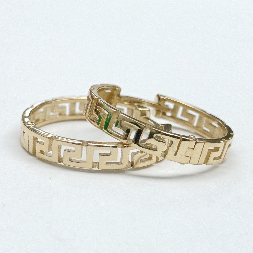 ARETES ARRACADA C GRECAS 14K 4.9 GR (NUEVO)