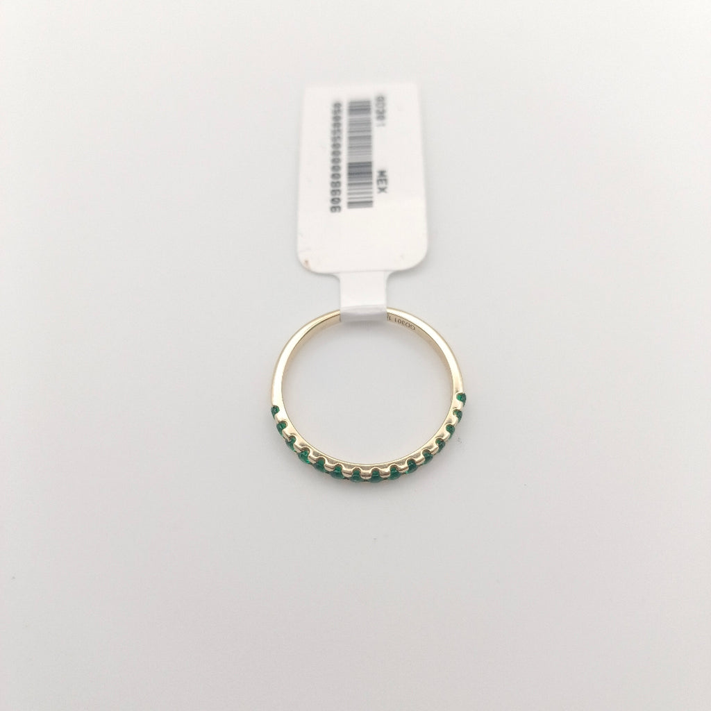 ANILLO ANILLITO MEDIA CHURUMBELA C PDRAS COLOR VERDE 14K 7 TALLA 1.5 GR (NUEVO)