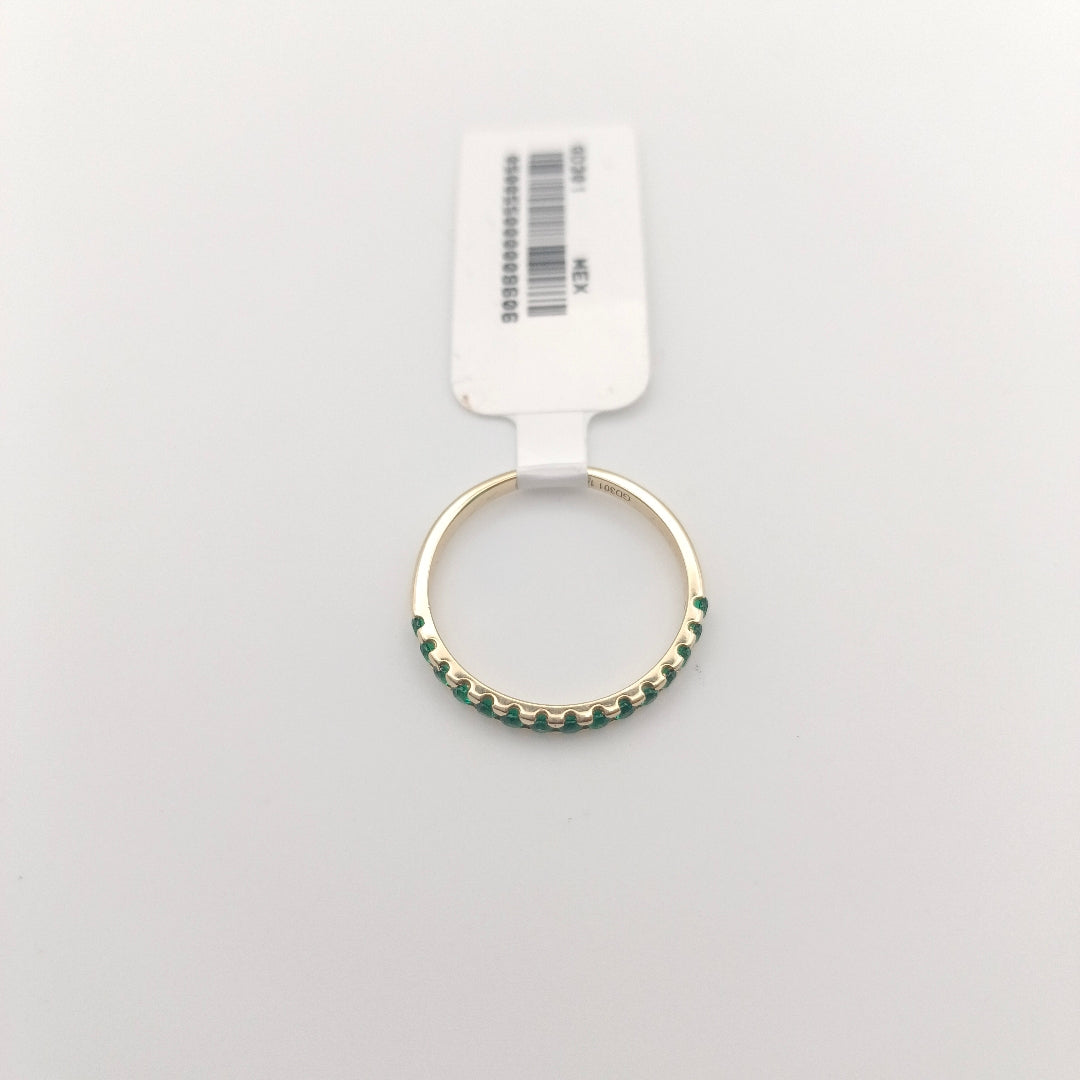 ANILLO ANILLITO MEDIA CHURUMBELA C PDRAS COLOR VERDE 14K 7 TALLA 1.5 GR (NUEVO)