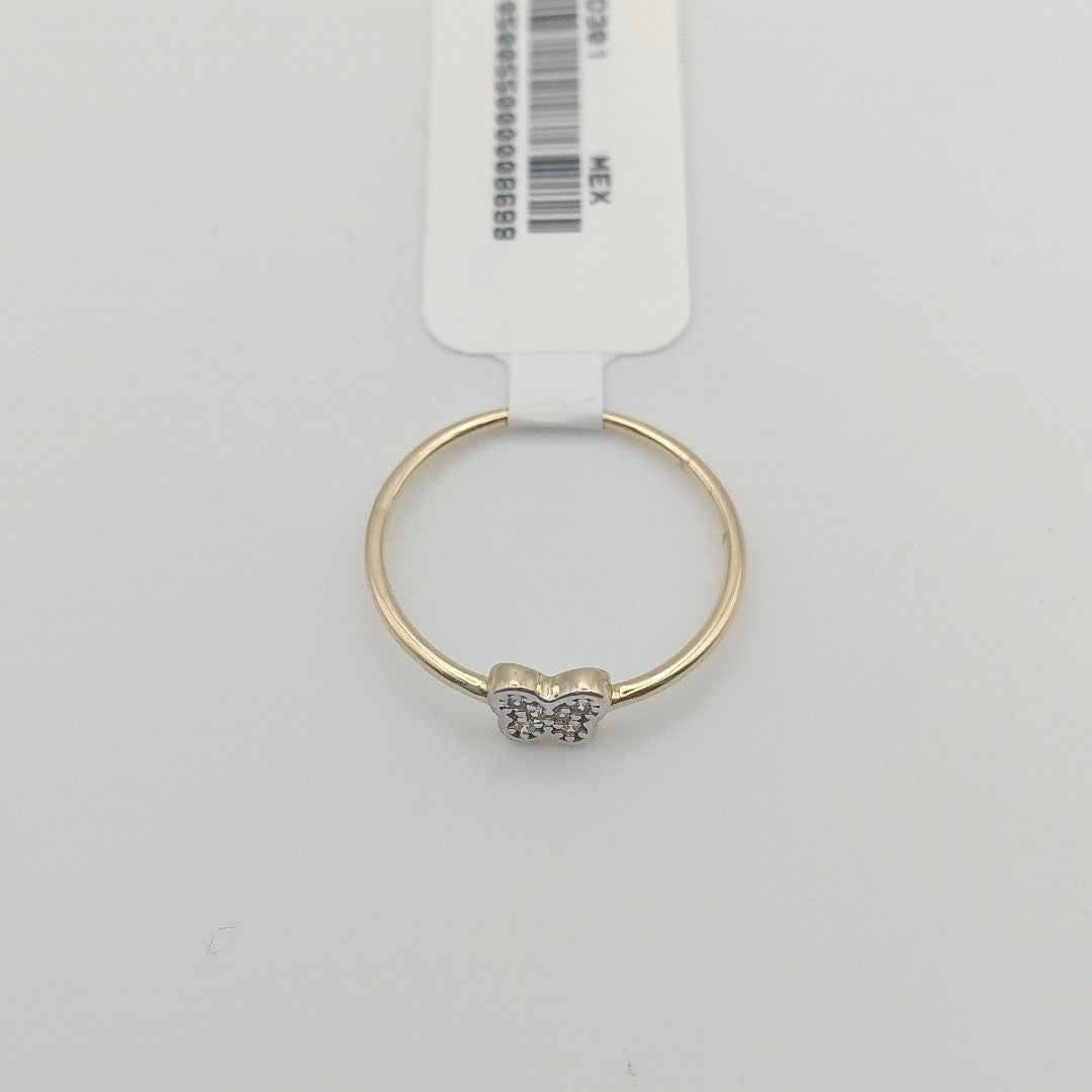 ANILLO ANILLITO MARIPOSA C CIRCONIAS 14K 7 TALLA 1 GR (NUEVO)