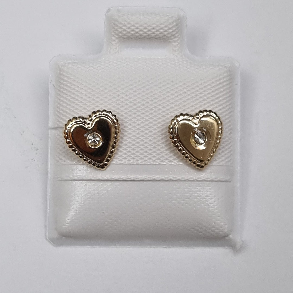 BROQUELES BROQUEL FIG CORAZON C CIRCONIA 14K 0.2614 GR (NUEVO)