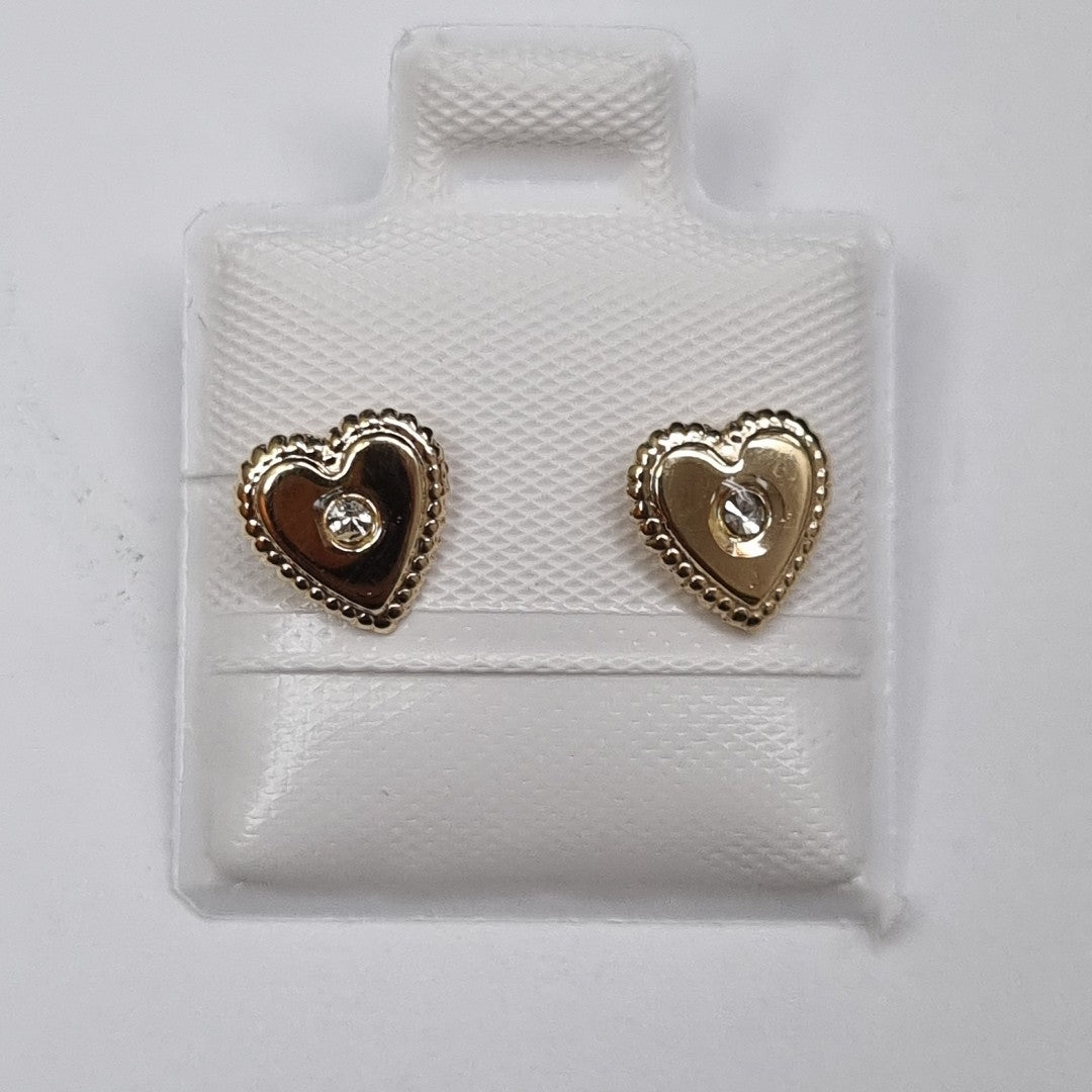BROQUELES BROQUEL FIG CORAZON C CIRCONIA 14K 0.2614 GR (NUEVO)