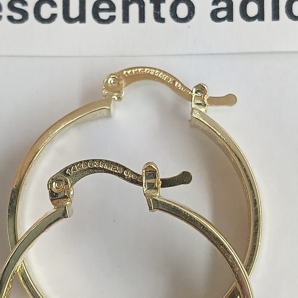 ARETES ARRACADAS TROQUELADA 14K 2.7 GR (NUEVO)
