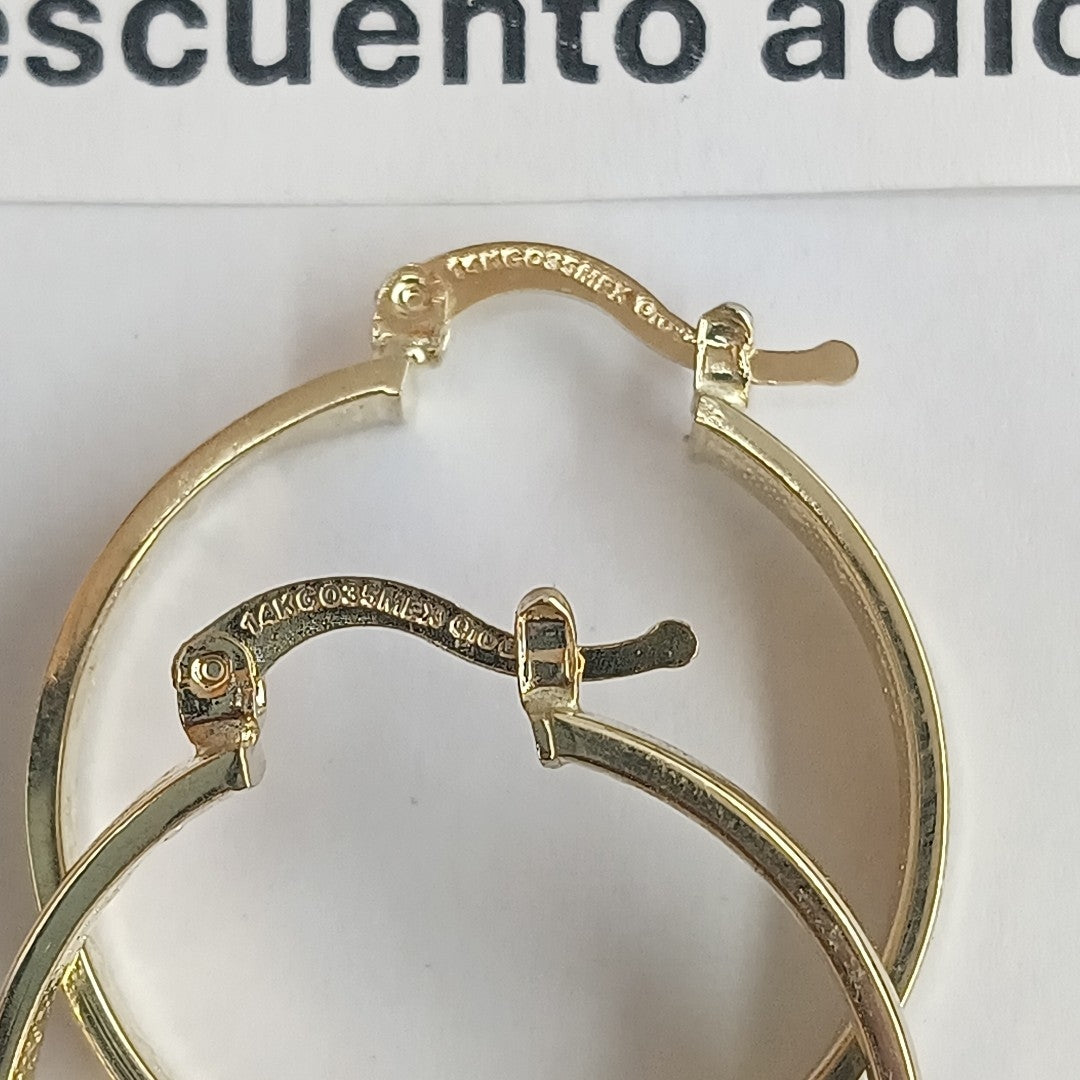ARETES ARRACADAS TROQUELADA 14K 2.7 GR (NUEVO)
