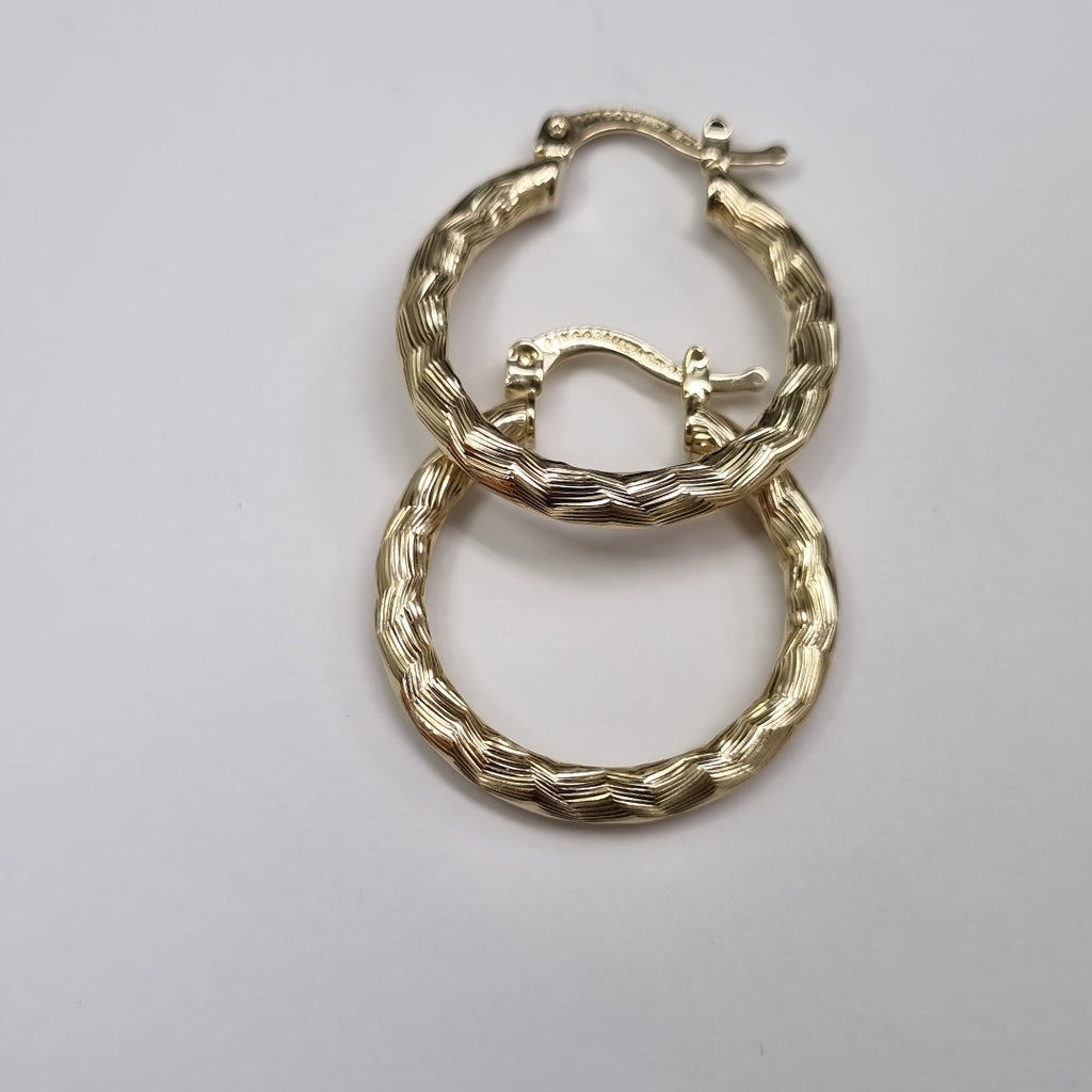 ARETES TEJIDO ARRACADA LABRADA 14K 2.7 GR (NUEVO)