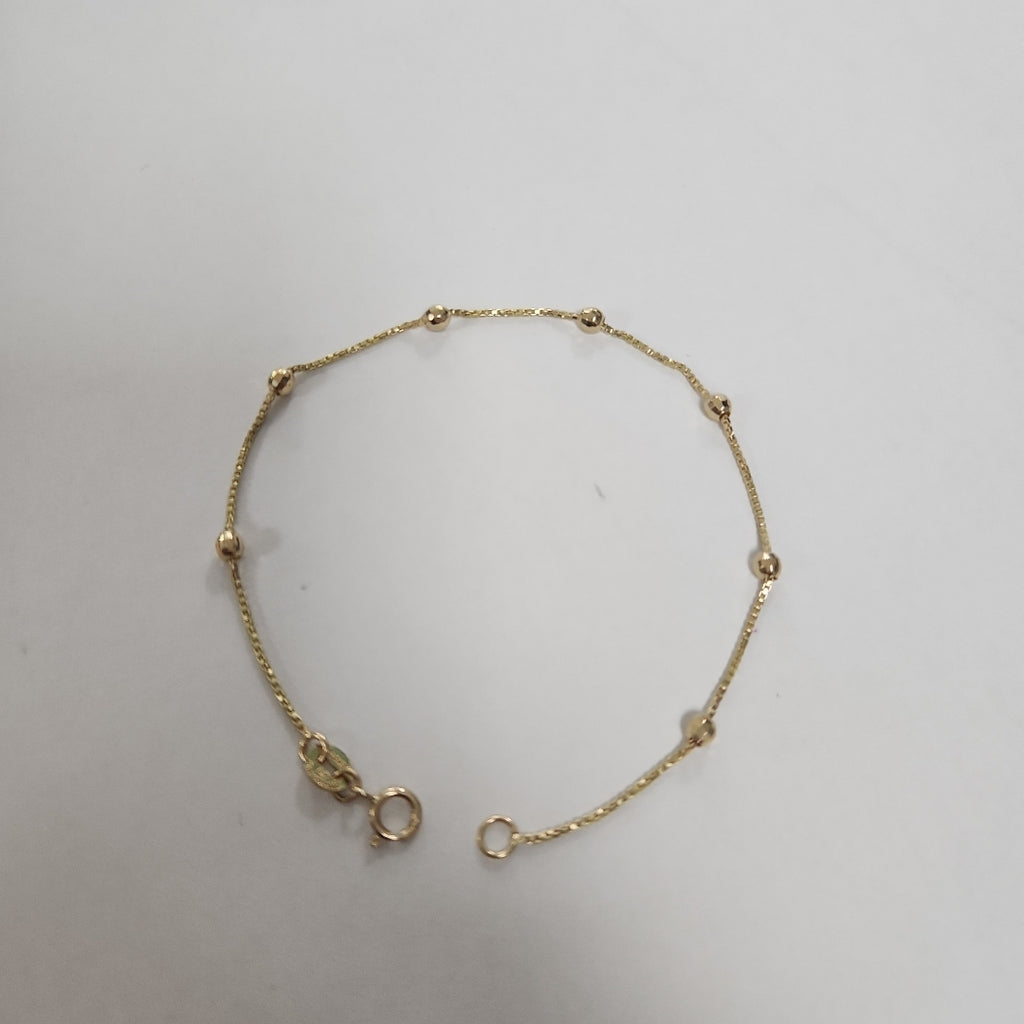 PULSERA ESPECIAL CON BOLITAS 14K 18 CM 1.4 GR (NUEVO)