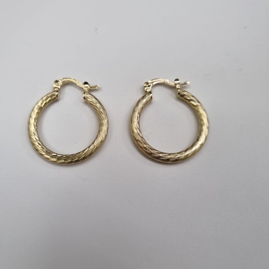 ARETES TEJIDO ARRACADAS ASTRIADAS 14K 2.7 GR (NUEVO)