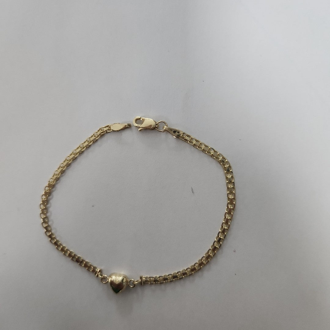 PULSERA ESPECIAL C CORAZON 14K 18 CM 2.7 GR (NUEVO)