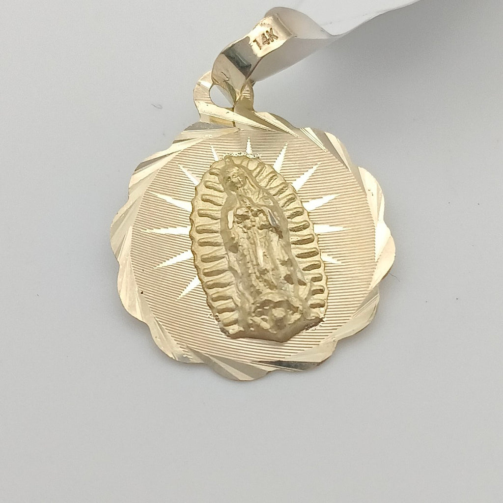 DIJE MEDALLA RELIGIOSA 14K 0.8 GR (NUEVO)