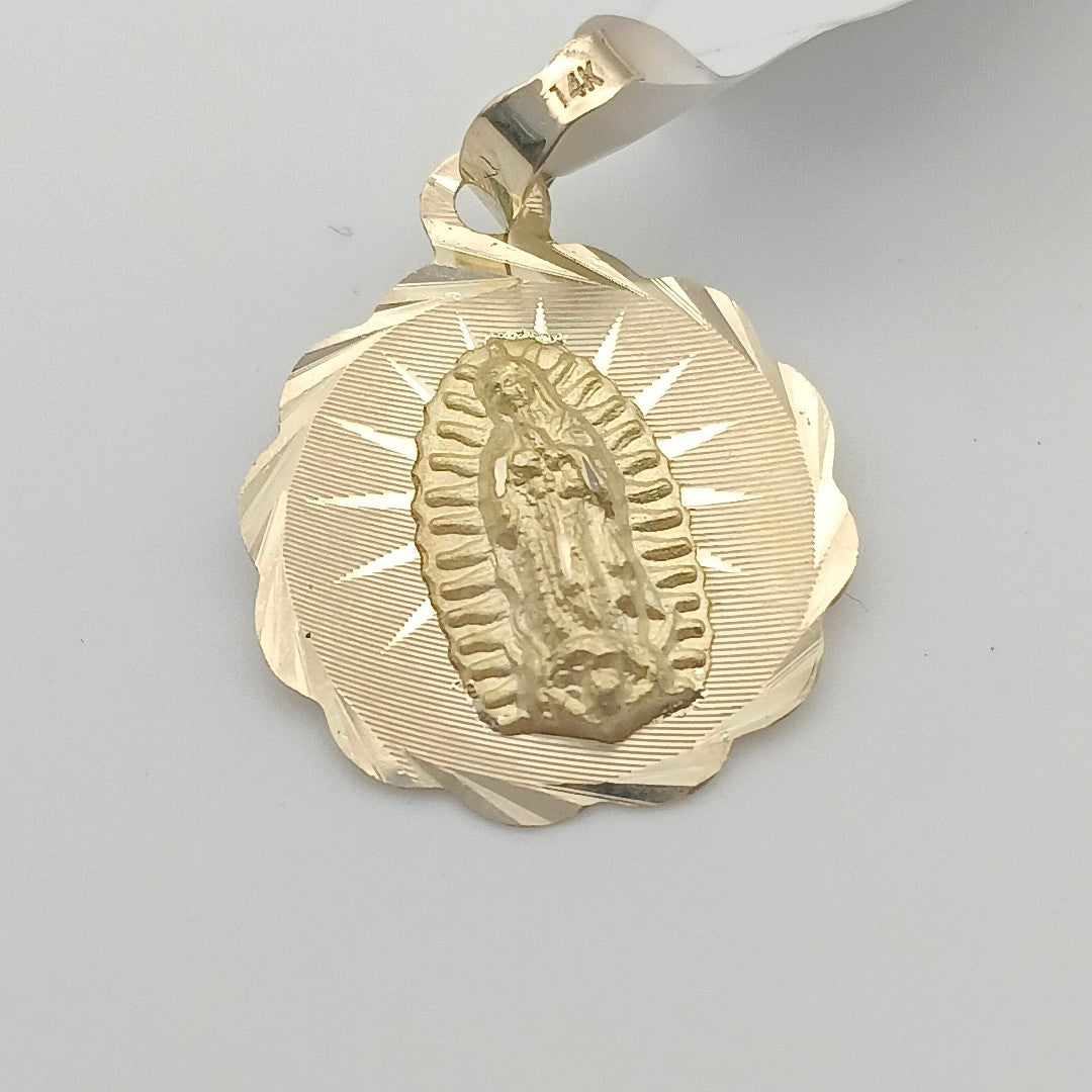 DIJE MEDALLA RELIGIOSA 14K 0.8 GR (NUEVO)