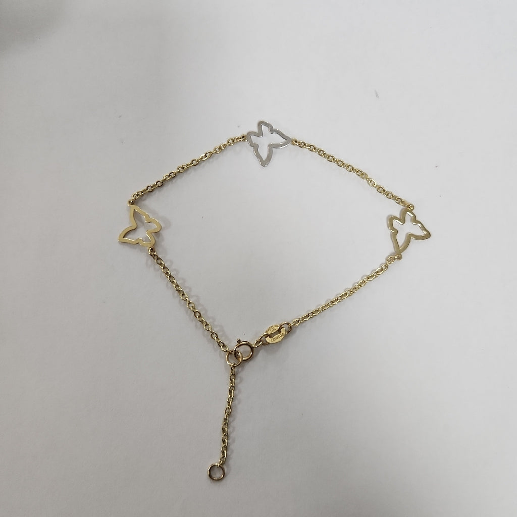 PULSERA ESPECIAL C MARIPOSAS 14K 18 CM 1.7 GR (NUEVO)