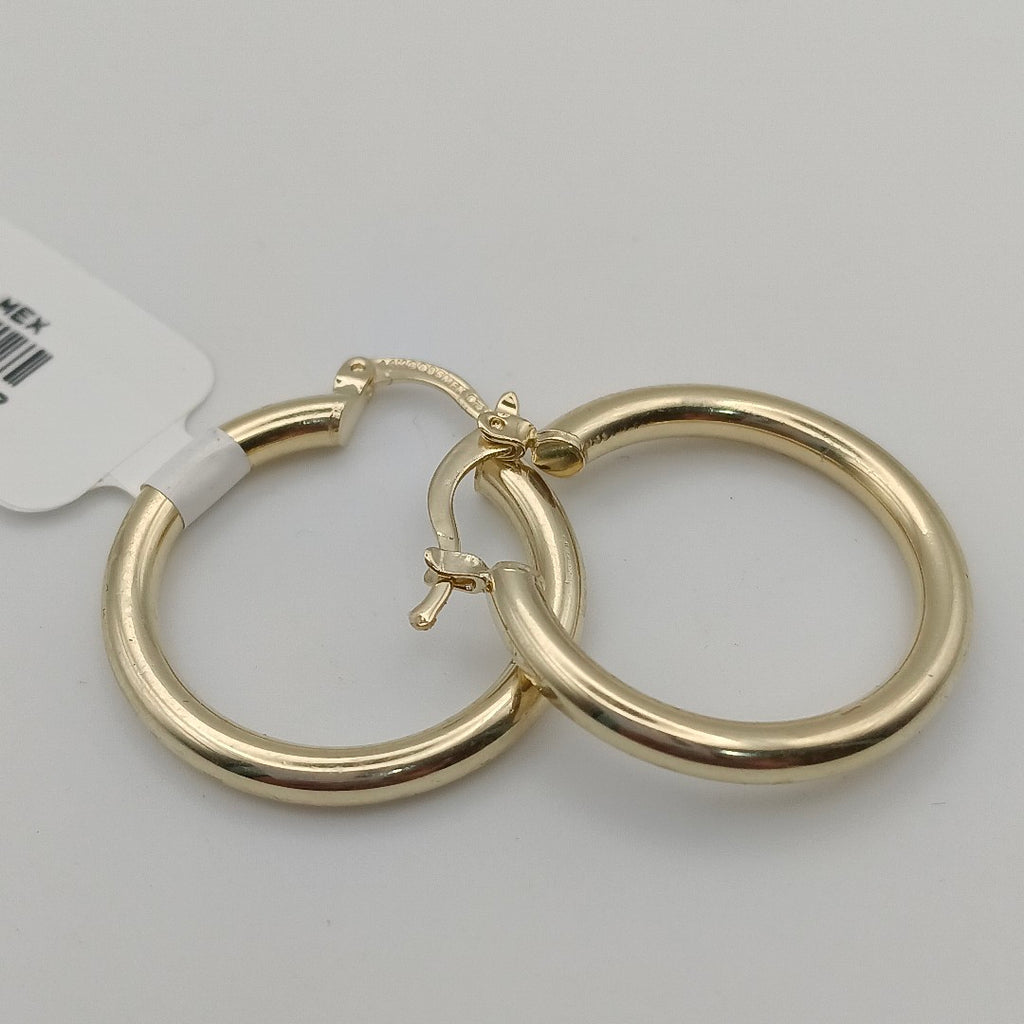 ARETES TEJIDO ARRACADAS LISAS HUECAS 14K 2.1 GR (NUEVO)