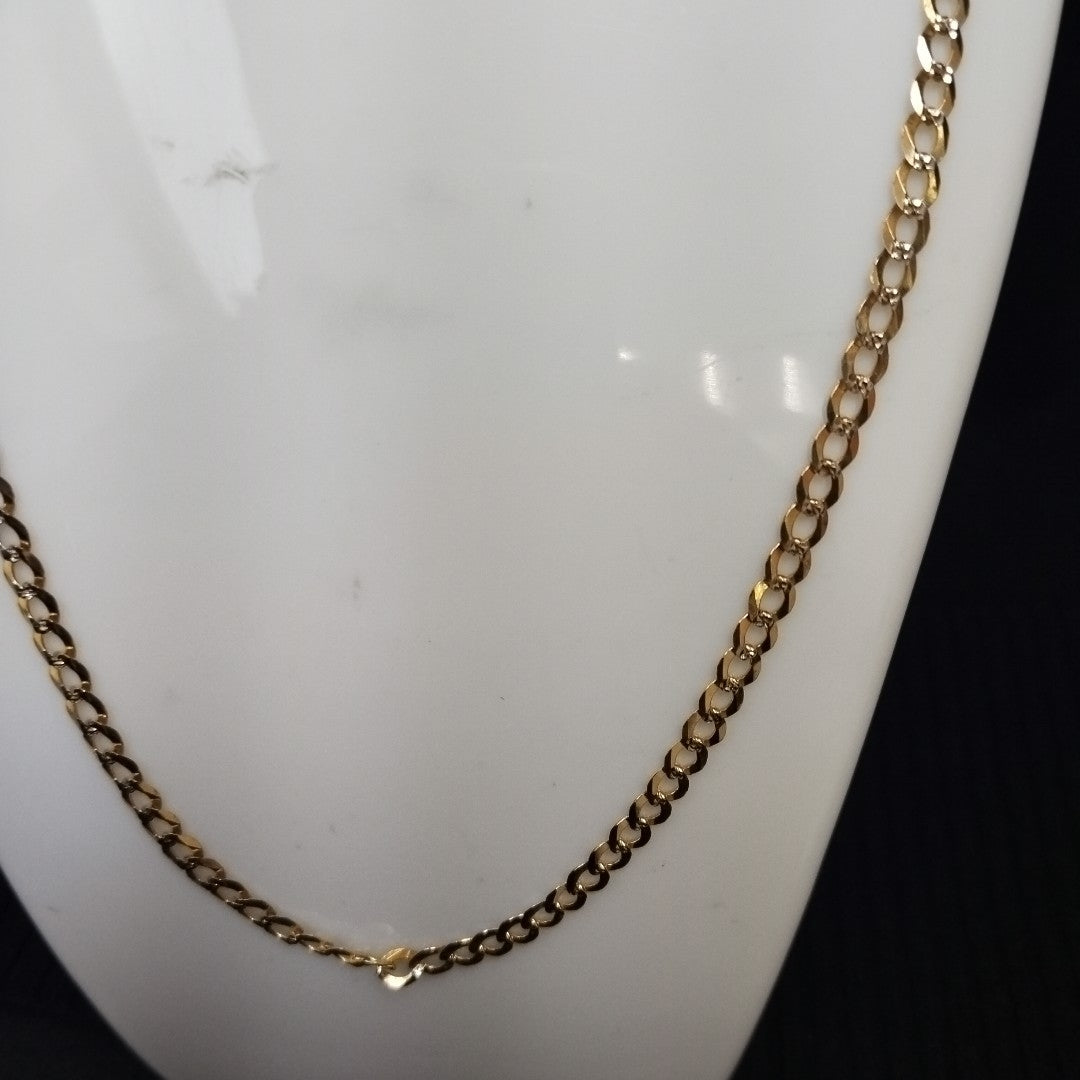 CADENAS BARBADA DIAMANTADA ORO 14K 55 CM 8.9 GR (NUEVO)