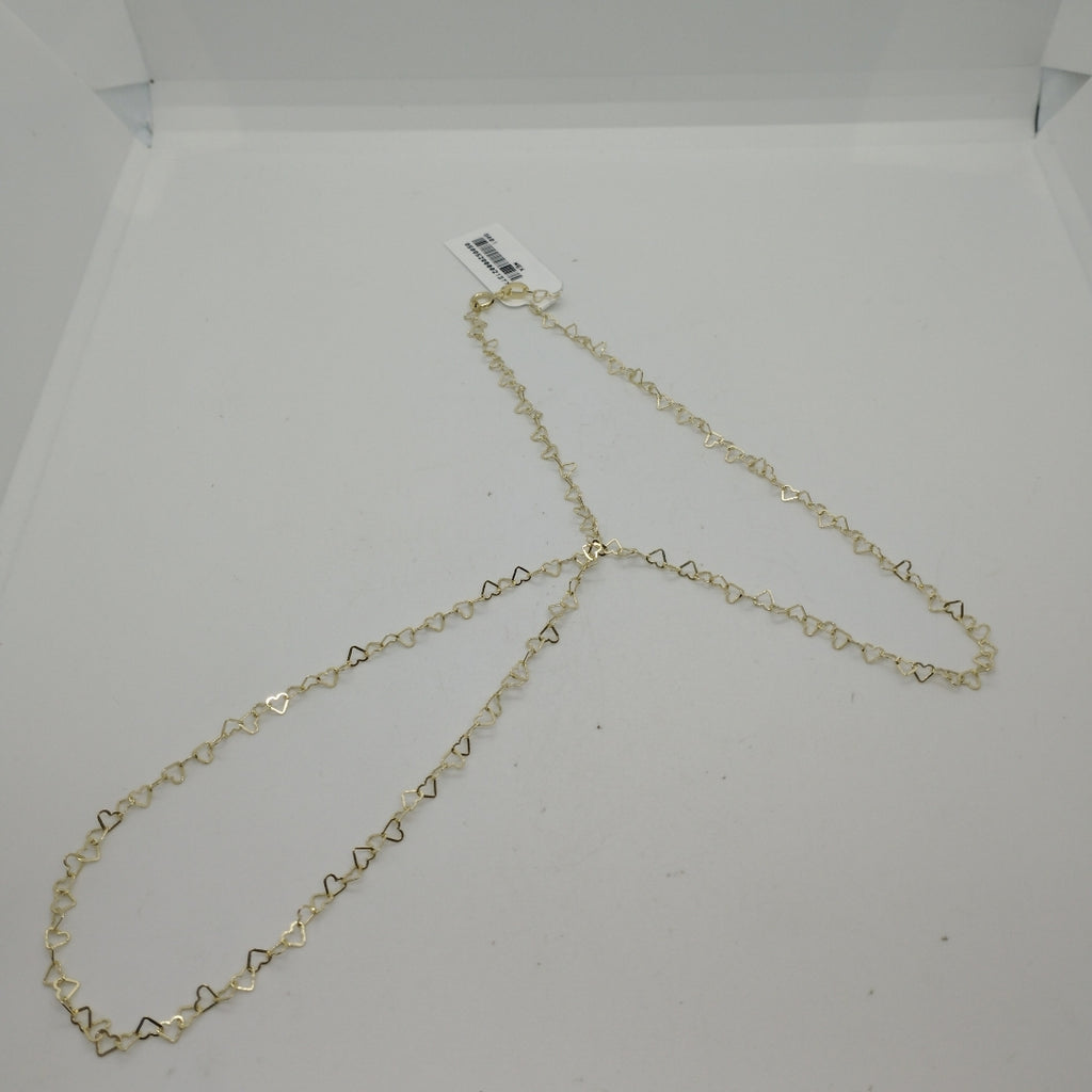 CADENAS TEJIDO CORAZONES ORO 10K 55 CM 2.7 GR (NUEVO)