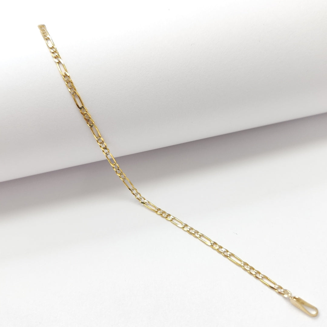 PULSERA 3X1 DIAMANTADA 14K 18 CM 1.5 GR (NUEVO)