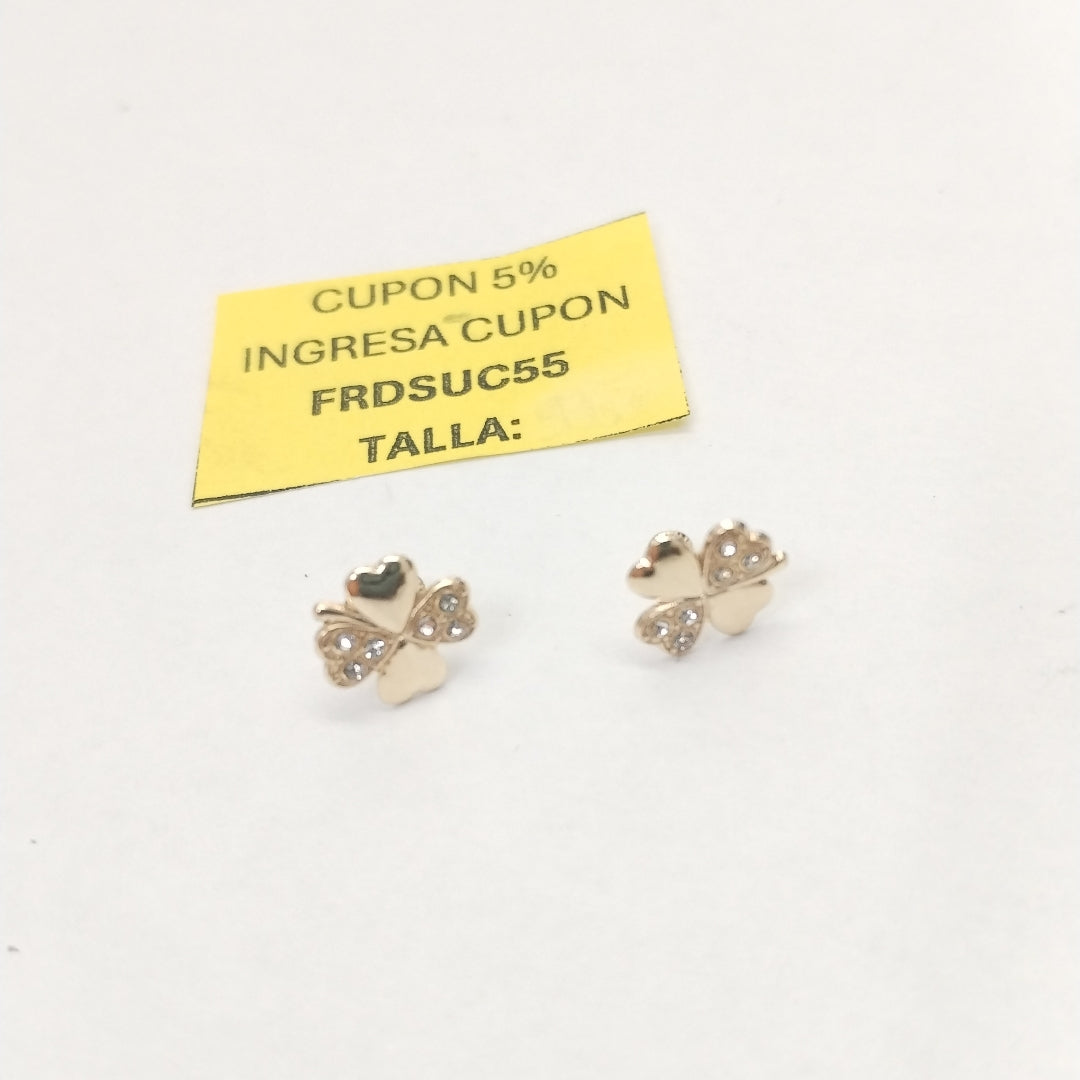 BROQUELES BROQUEL FIG TREBOL 14K 0.2851 GR (NUEVO)