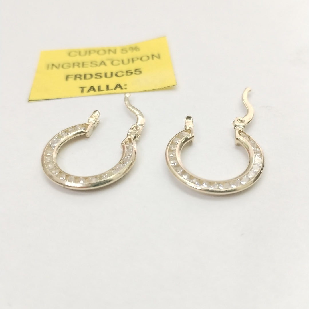 ARETES ARRACADAS CON CIRCONIAS 14K 2.3 GR (NUEVO)