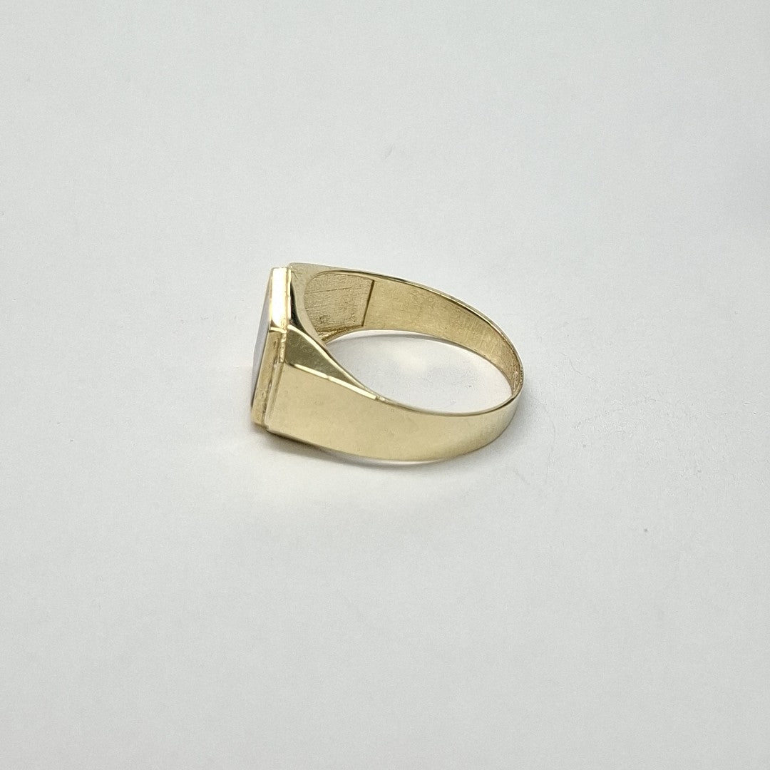 ANILLOS CON ONIX Y CIRCONIAS 10K TALLA 10 3.7 GR (NUEVO)