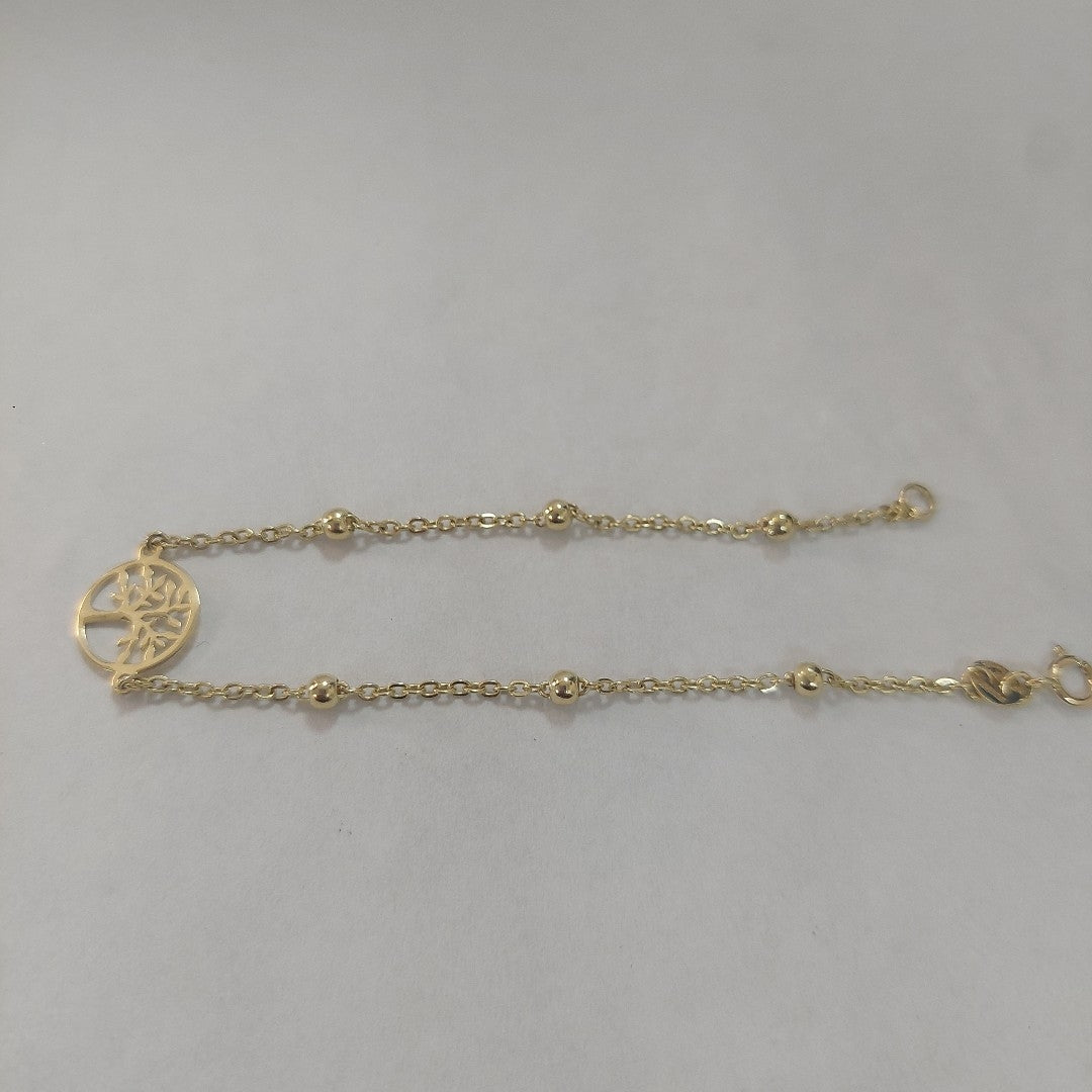 PULSERA TEJIDO ESPECIAL ARBOL 14K 18 CM 1.8 GR (NUEVO)