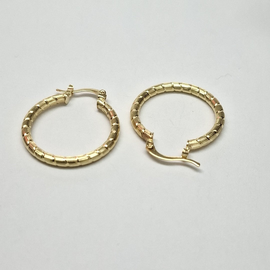 ARETES ARRACADAS LABRADAS 14K 3.3 GR (NUEVO)
