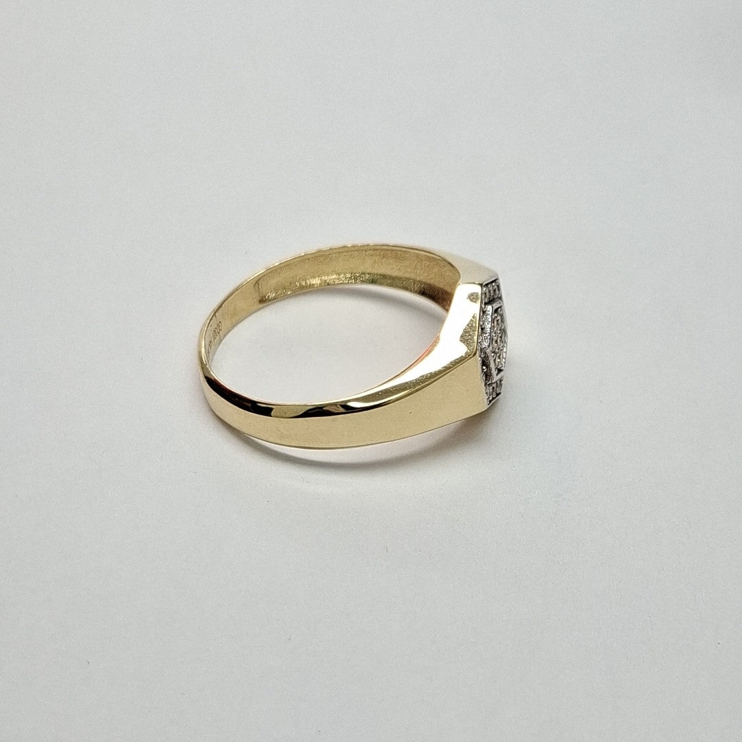 ANILLO C CIRCONIAS 14K 12 TALLA 3.8 GR (NUEVO)